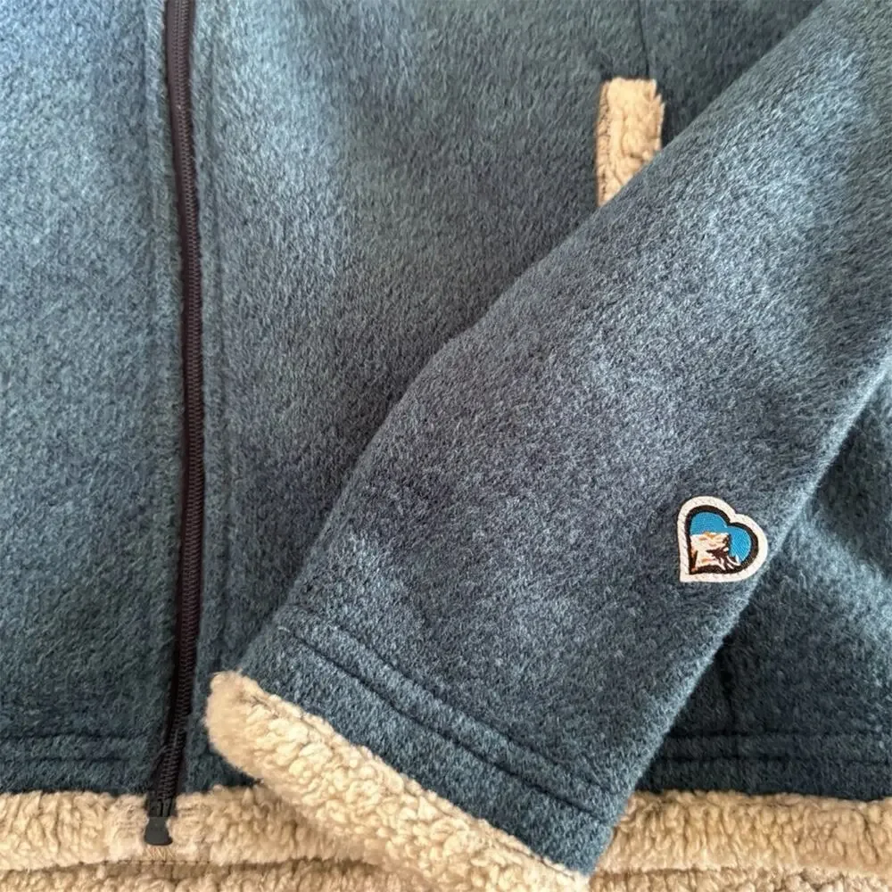Kuhl Girls Apres Hooded Fleece Jacket Cozy Storm Blue Size L (12)